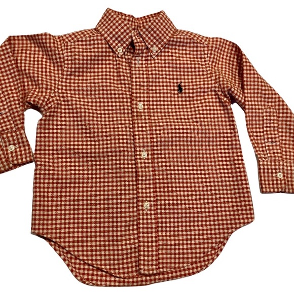 Ralph Lauren Red and White Plaid Toddler Button Down Collared Shirt, Size 2T - Picture 6 of 6